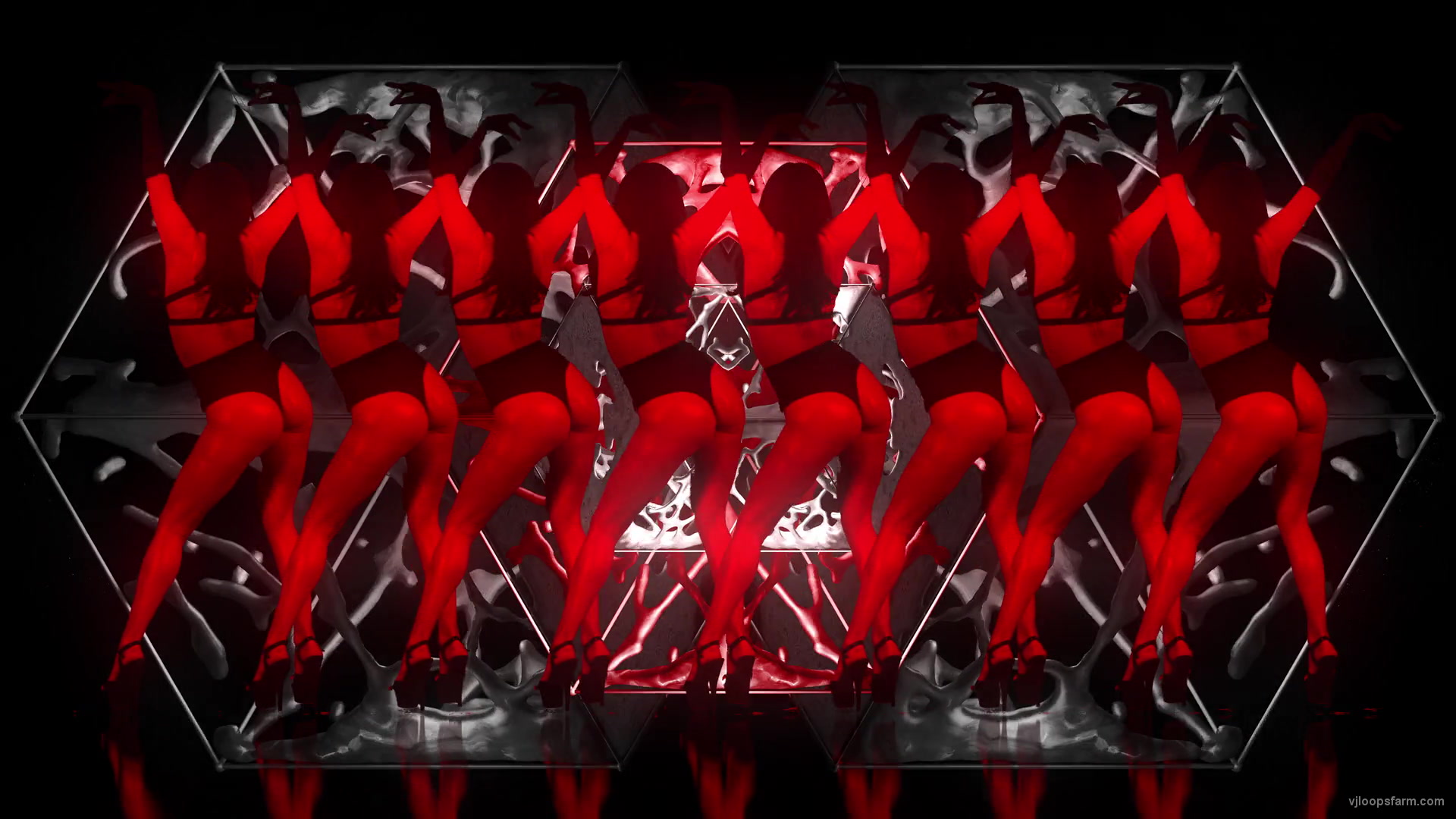Red Light Female Team for Sexy Lounge Screen Video Loop