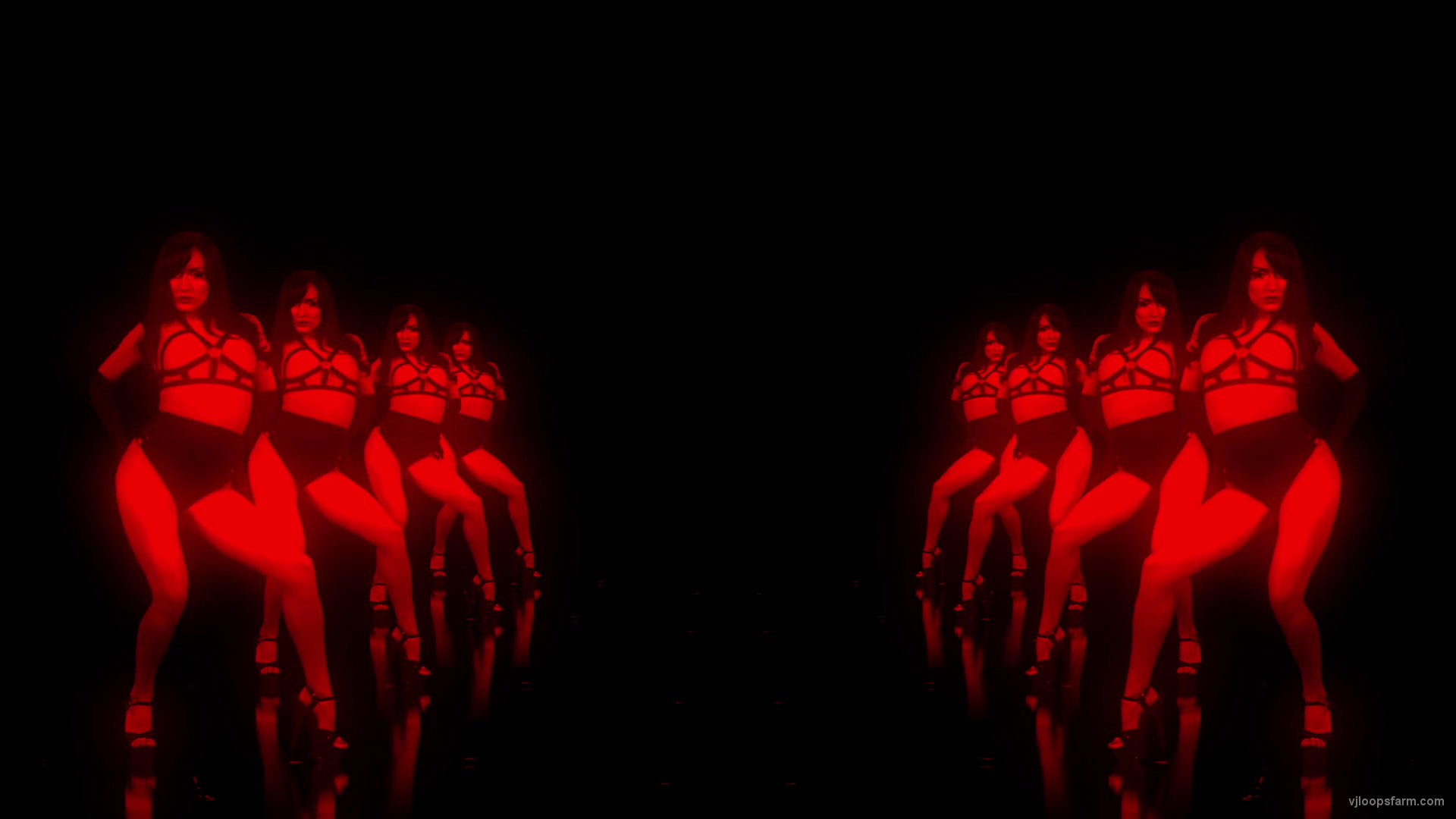 Red Sexy Girl Tunnel isolated on Black Background Video Loop | VJ Loops Farm