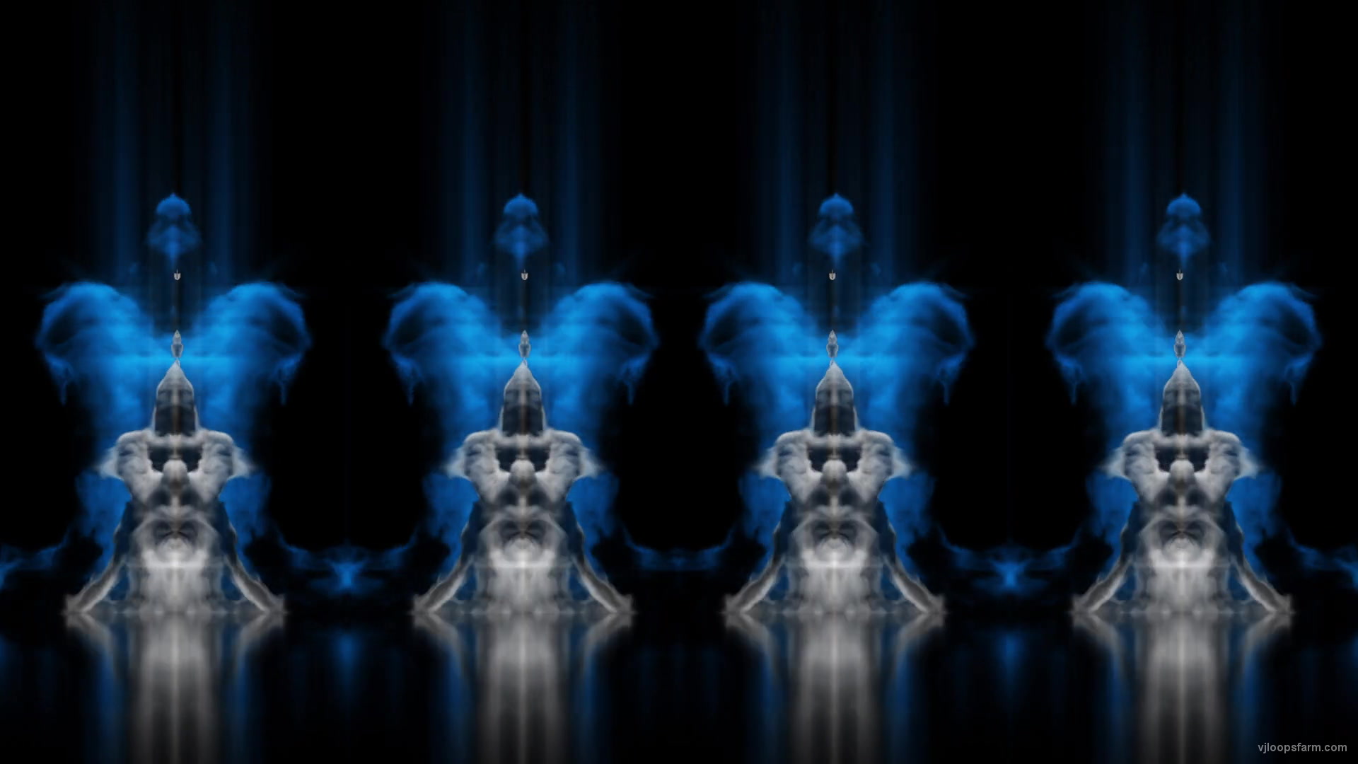 Four Blue smoked columns for dj background 4K Video Loop