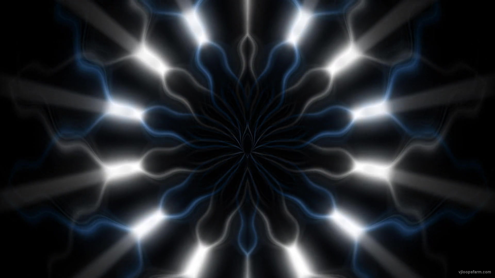 Blue White Video Art Cyber Flower blinking UHD VJ Loop