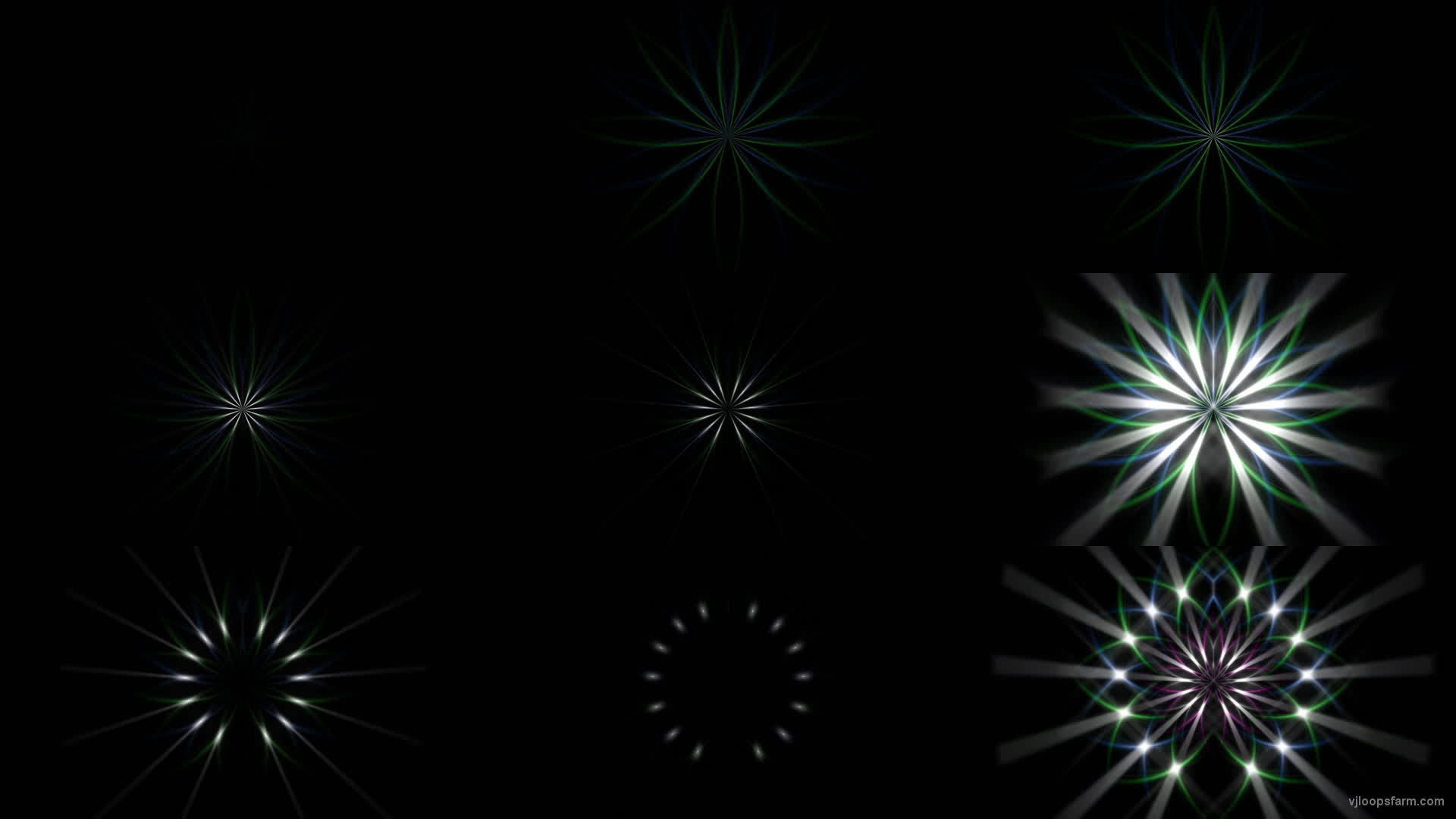 Shine Flower Cyber Chakra Rays Lights Ultra HD VJ Loop