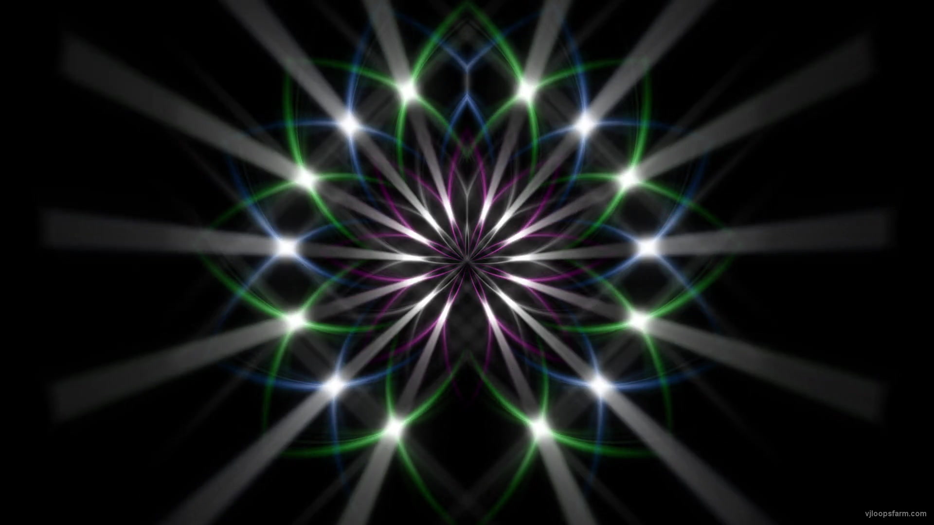 Shine Flower Cyber Chakra Rays Lights Ultra HD VJ Loop