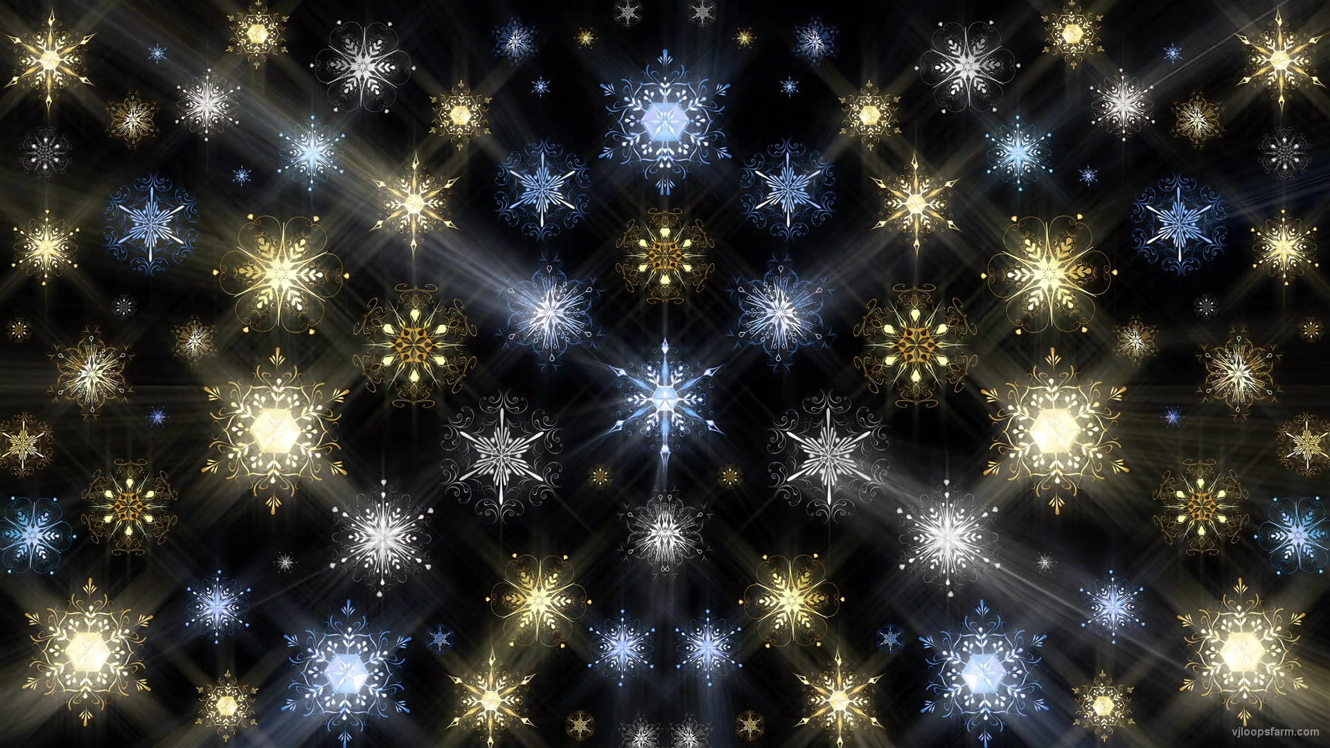 Snowflake-gold-blue-stars-Random-wall-pattern-with-rays-Ultra-HD-VJ-Loop-hxas5r-1920_004 VJ Loops Farm