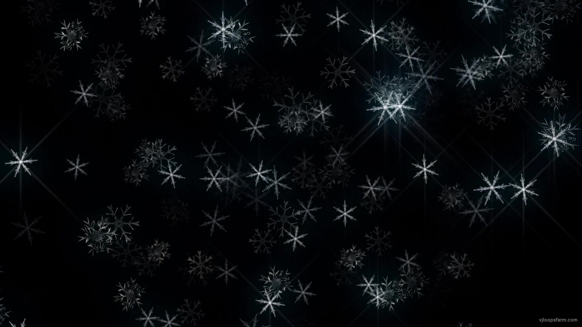 Snowlakes in BLue Lights glow Ultra HD VJ Loop