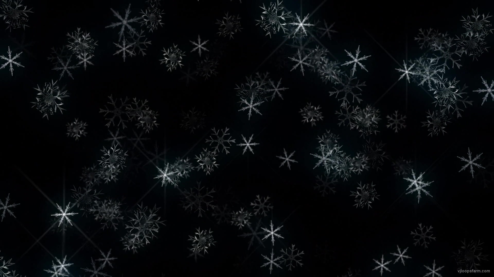 Snowlakes in BLue Lights glow Ultra HD VJ Loop