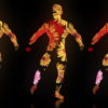 vj video background Fire-Man-in-Flowers-Trio-on-Black-Ultra-HD-Video-Art-Video-VJ-Loop-wwq02c-1920_003