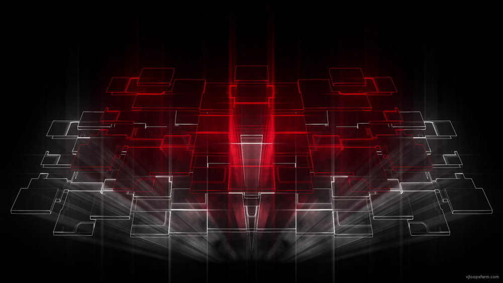 vj video background Random-rotating-square-elements-on-perspective-patter-Red-White-VJ-loop-xd0ef8_003