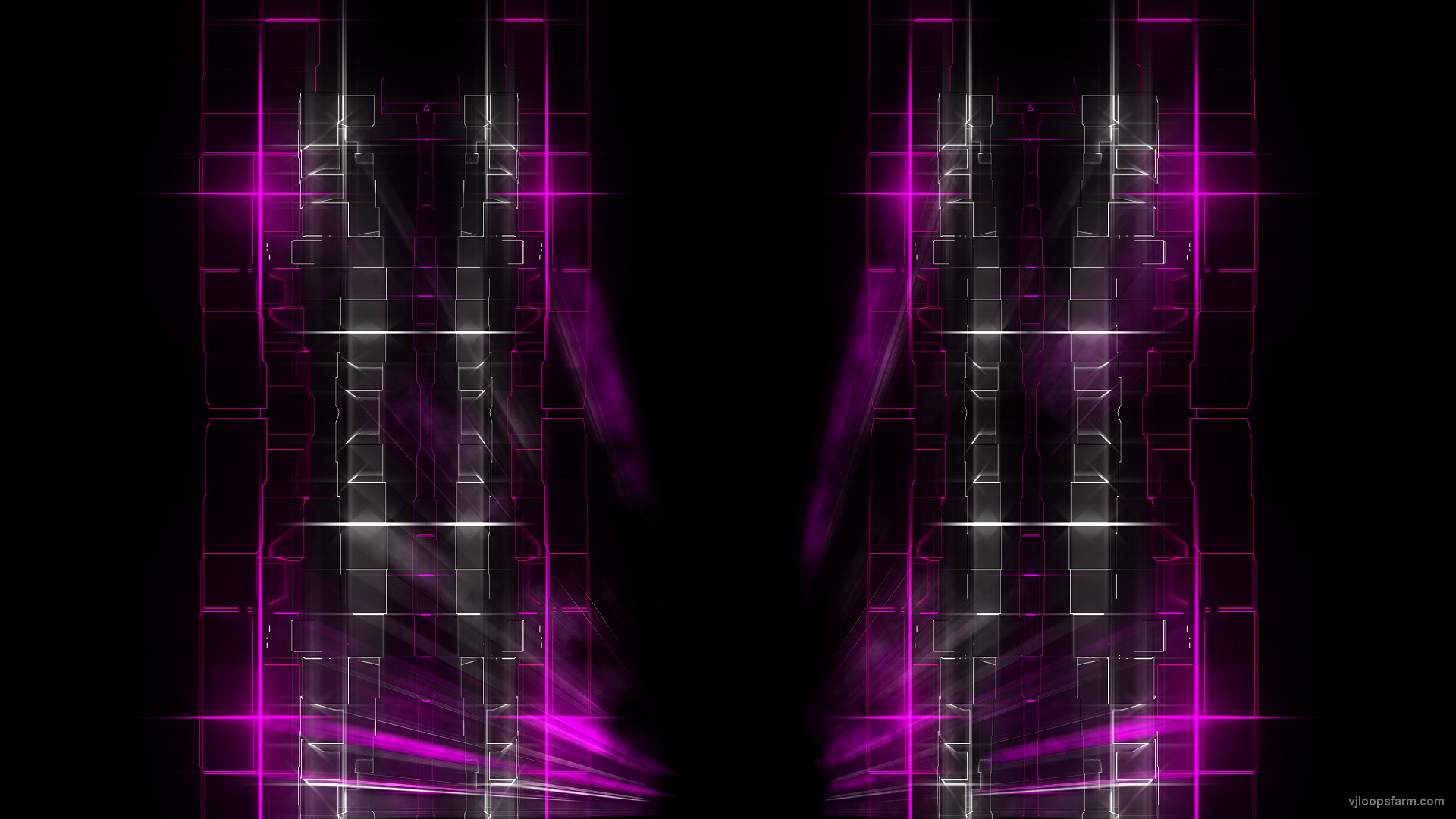 Side Columns Moving white Violet square lines Pattern Video Art VJ Loop