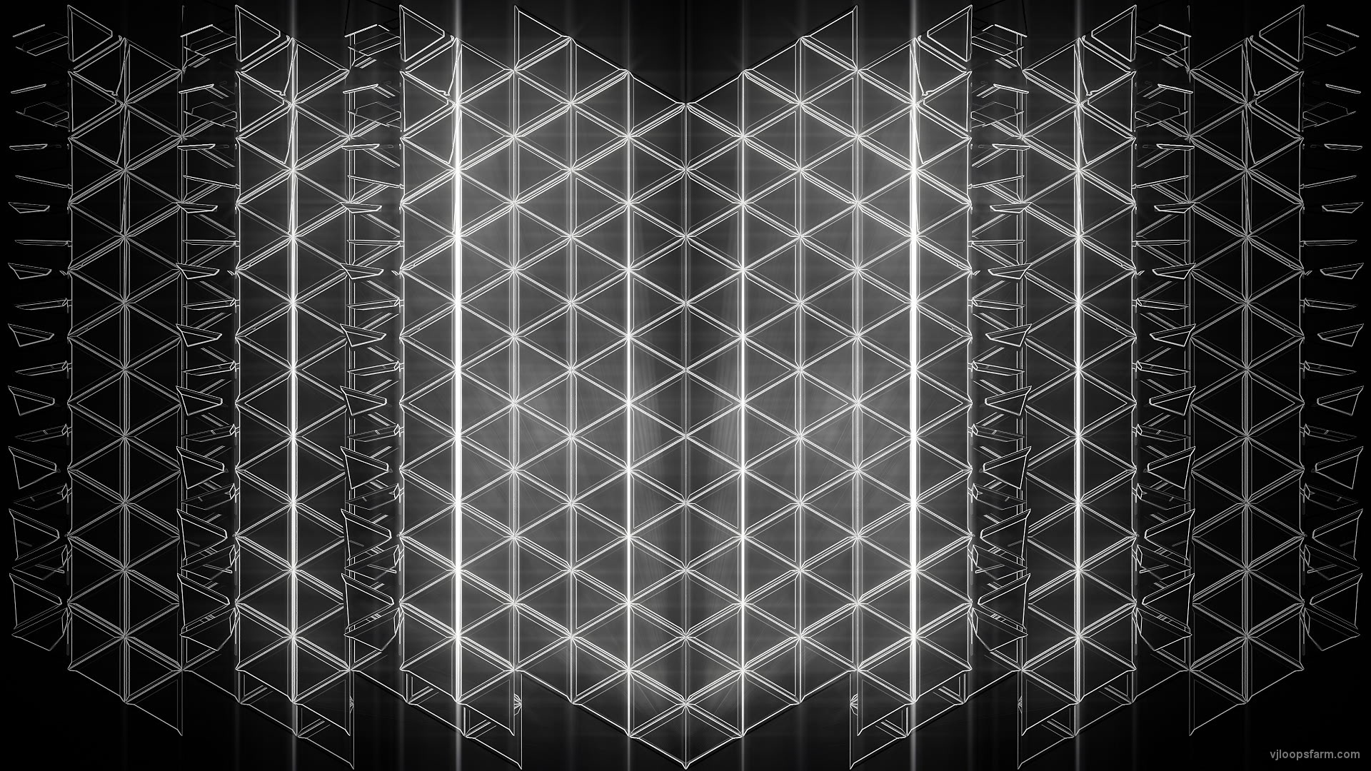 Triangles white matrix stage pattern Video VJ Loop