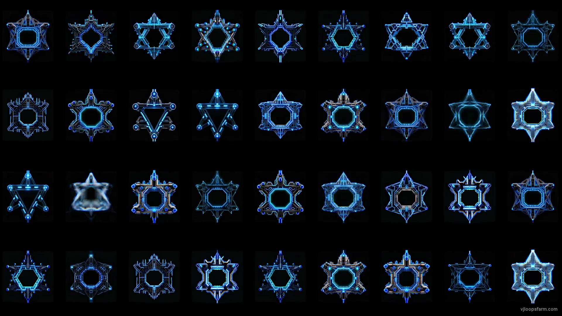 Cyber David Star Sign Pattern Random Motion Background