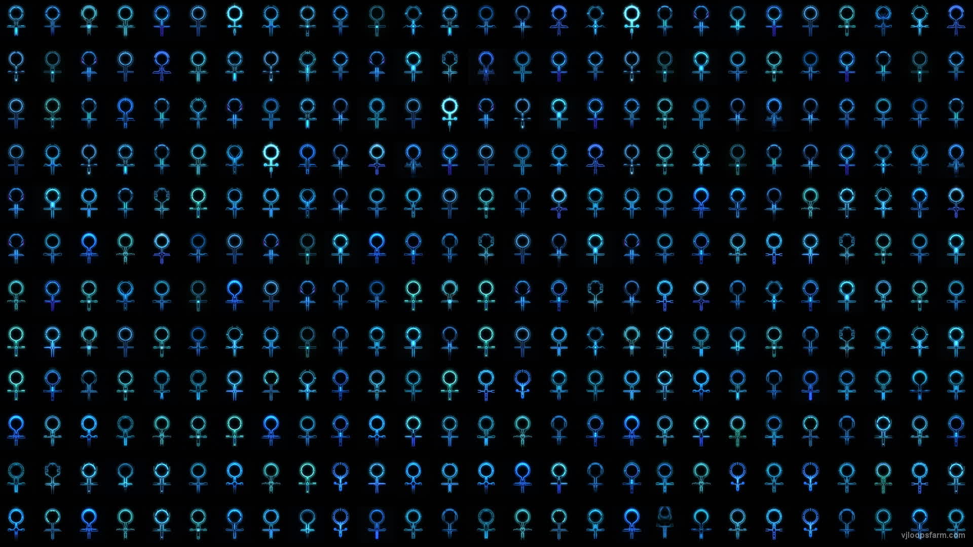 Cyber Venus Sign Pattern Random Video Motion Background