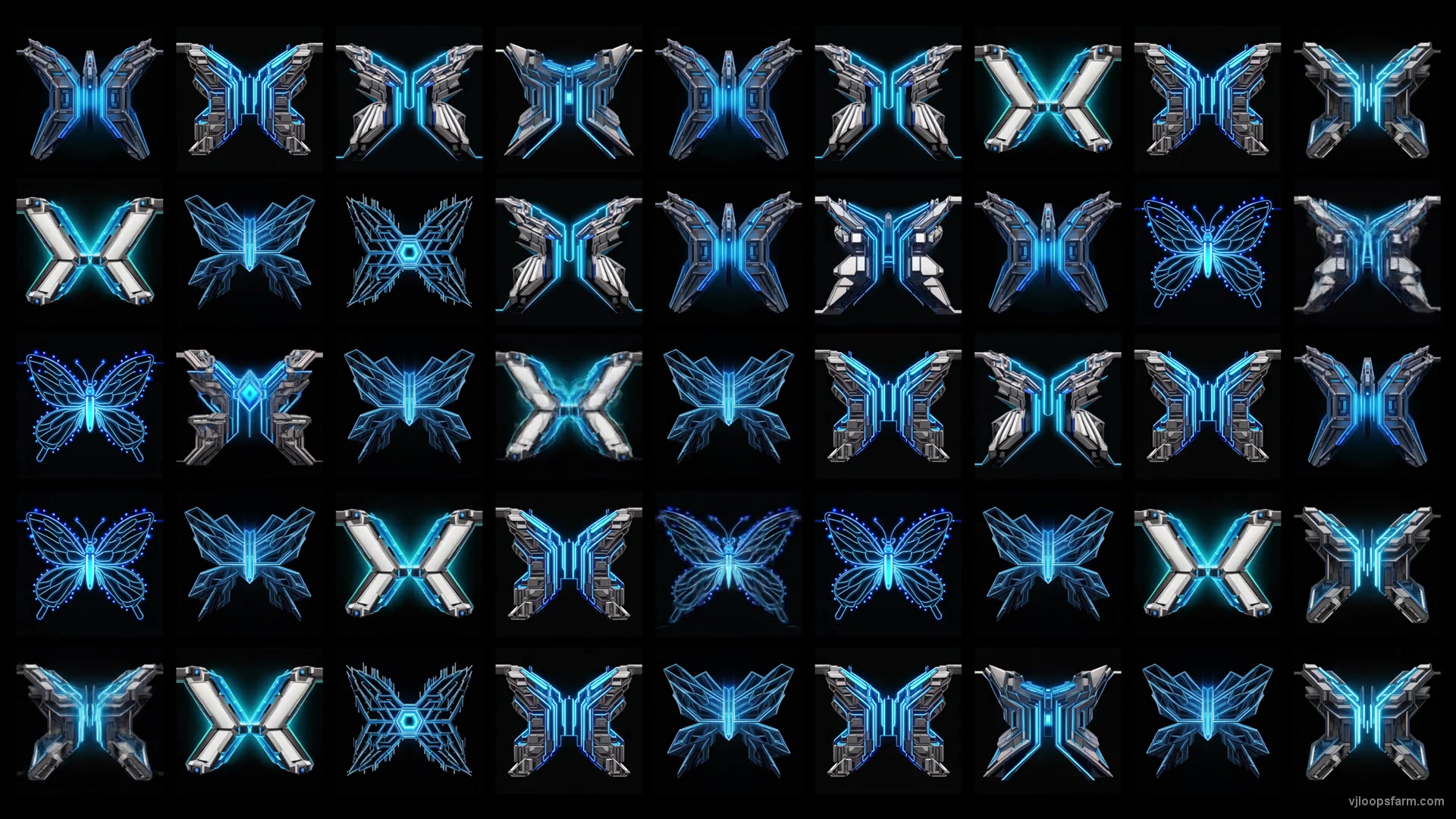 Cyberpunk Butterfly Mesh Mix Pattern Random Video Motion Background