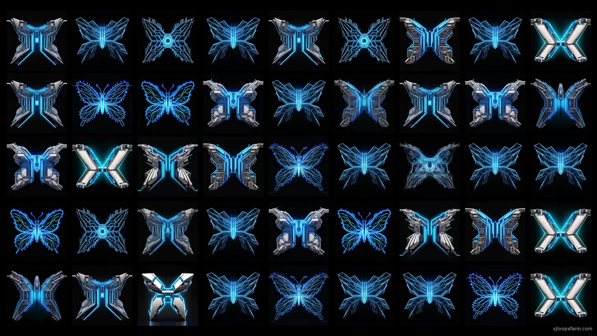 Cyberpunk Butterfly Mesh Mix Pattern Random Video Motion Background
