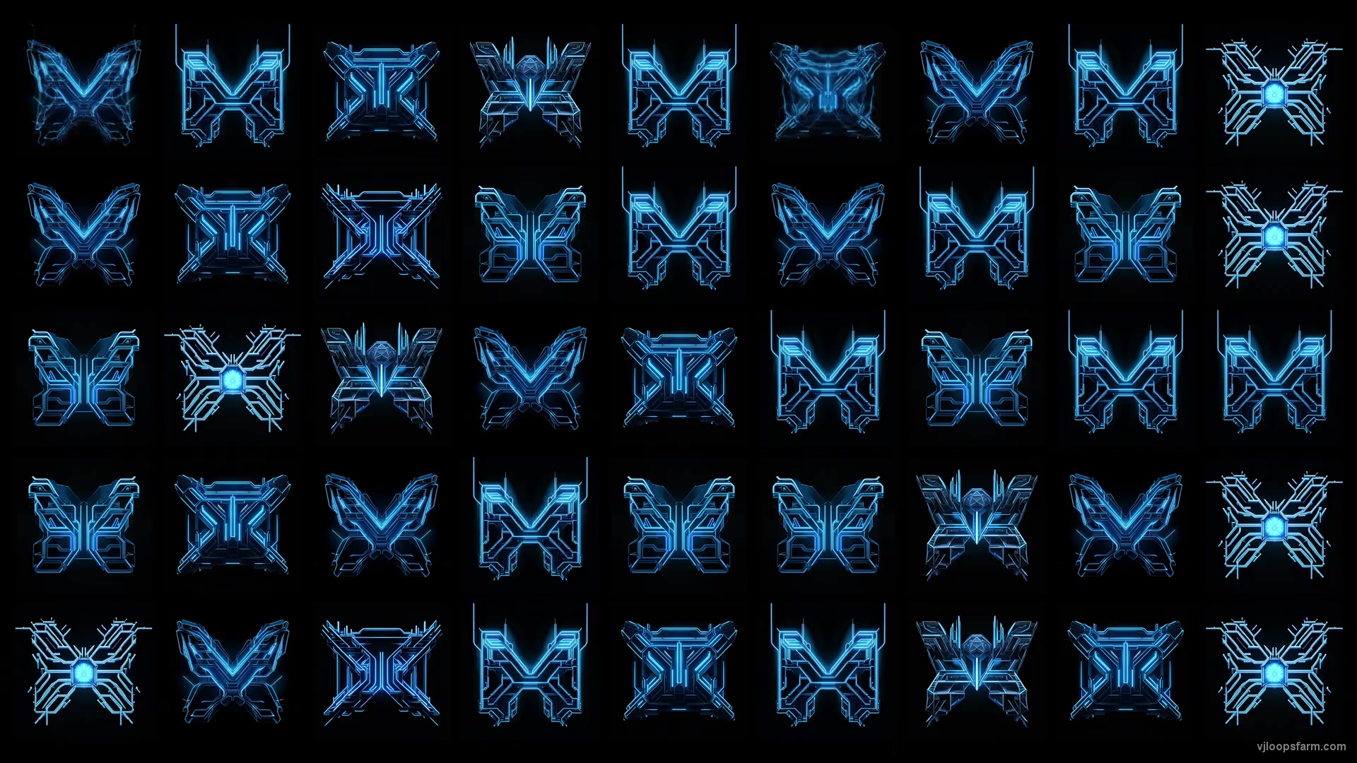 Cyberpunk Butterfly Techno Neon Pattern Random Motion Background