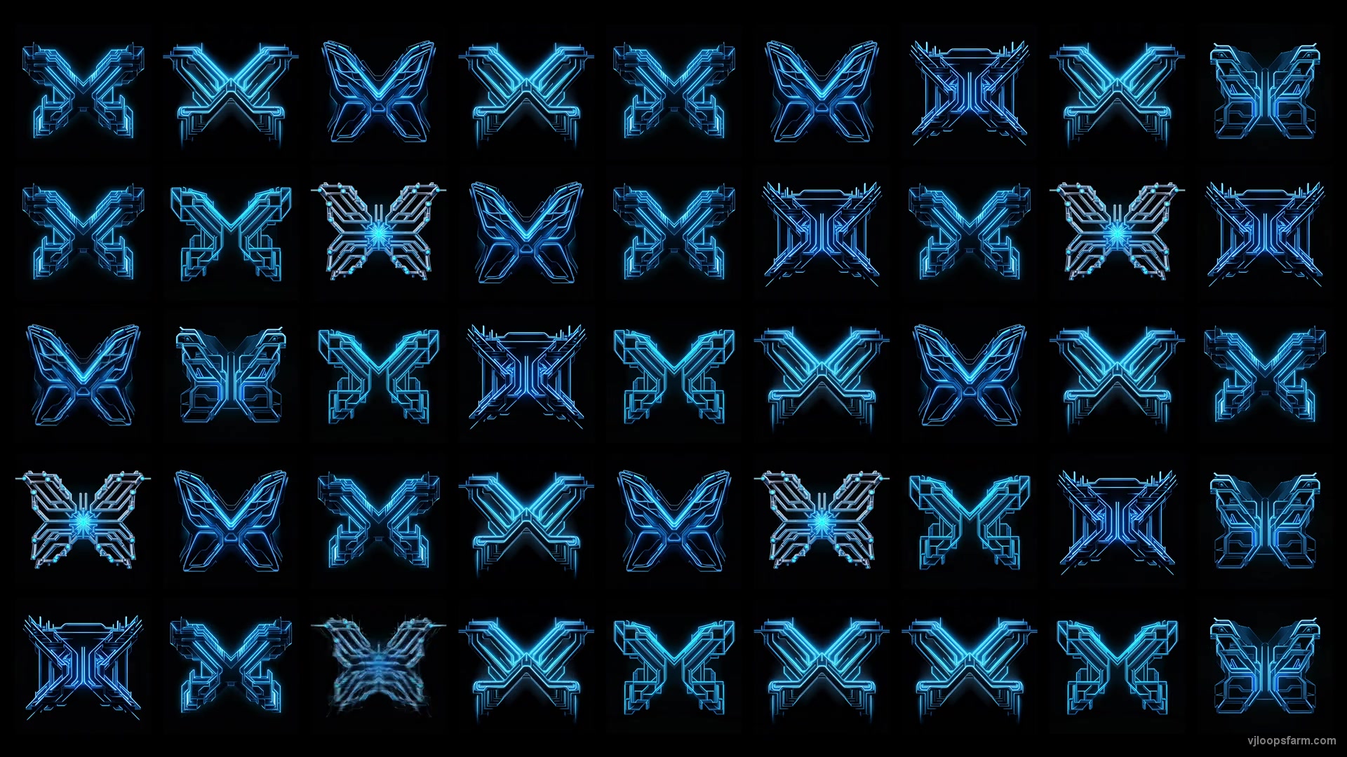 Cyberpunk Butterfly Techno Neon Pattern Random Motion Background