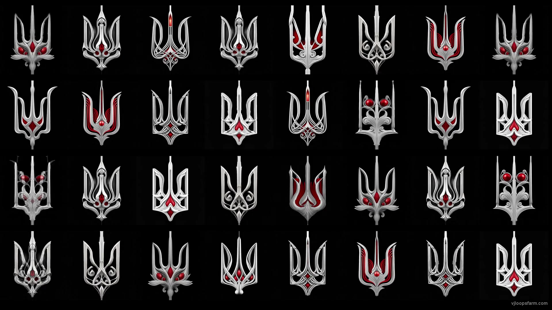 vj video background Trident-Ukraine-Sign-Red-White-Random-pattern-UltraHD-VJ-video-loop-oatlbf-1920_003